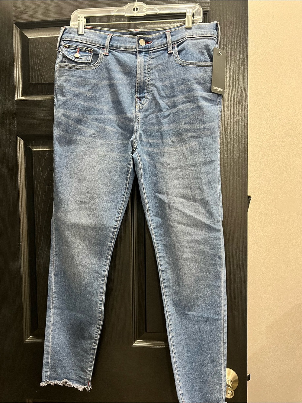 True Religion Halle Women's Slim Jeans in Light Blue Denim